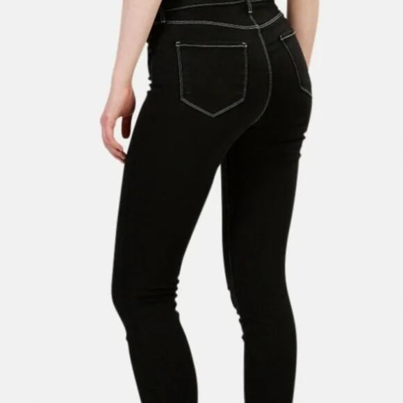 L'AGENCE Margot Skinny Jeans in Noir Black High Rise Stretch Denim Size 26 - Picture 4 of 10